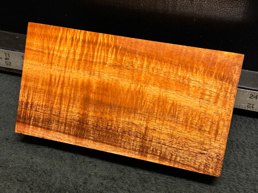 Hawaiian Curly Koa Wood Billet - 9.25" x 5" x 1.75"