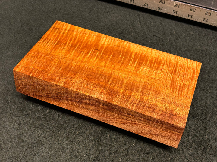 Hawaiian Curly Koa Wood Billet - 9.25" x 5" x 1.75"