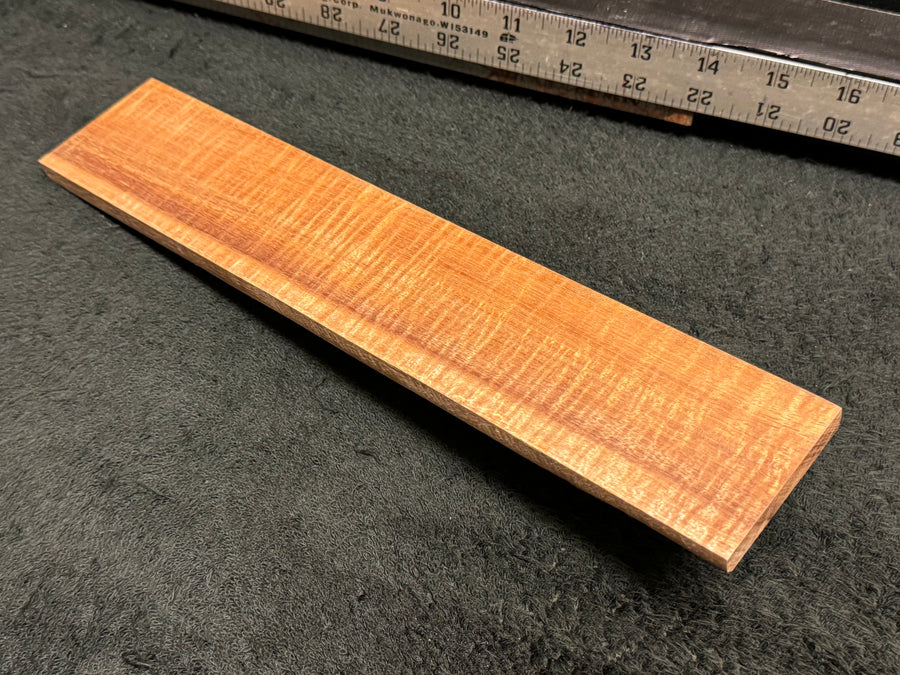 Hawaiian Curly Koa Wood Billet - 12" x 2.25+" x 0.375"