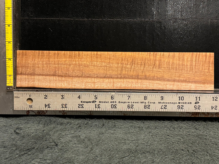 Hawaiian Curly Koa Wood Billet - 12" x 2.25+" x 0.375"