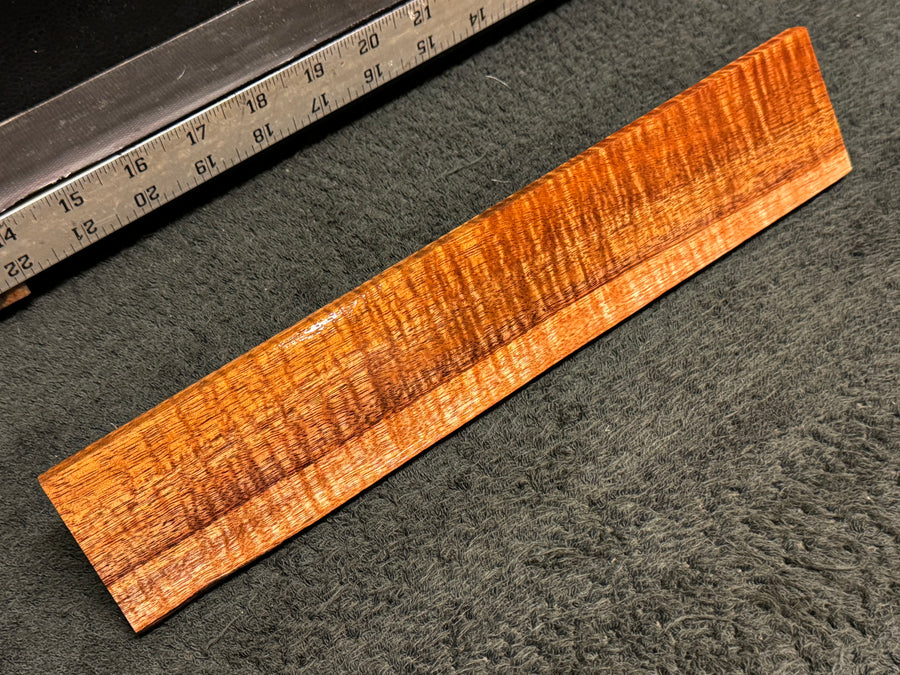 Hawaiian Curly Koa Wood Billet - 12" x 2.25+" x 0.375"