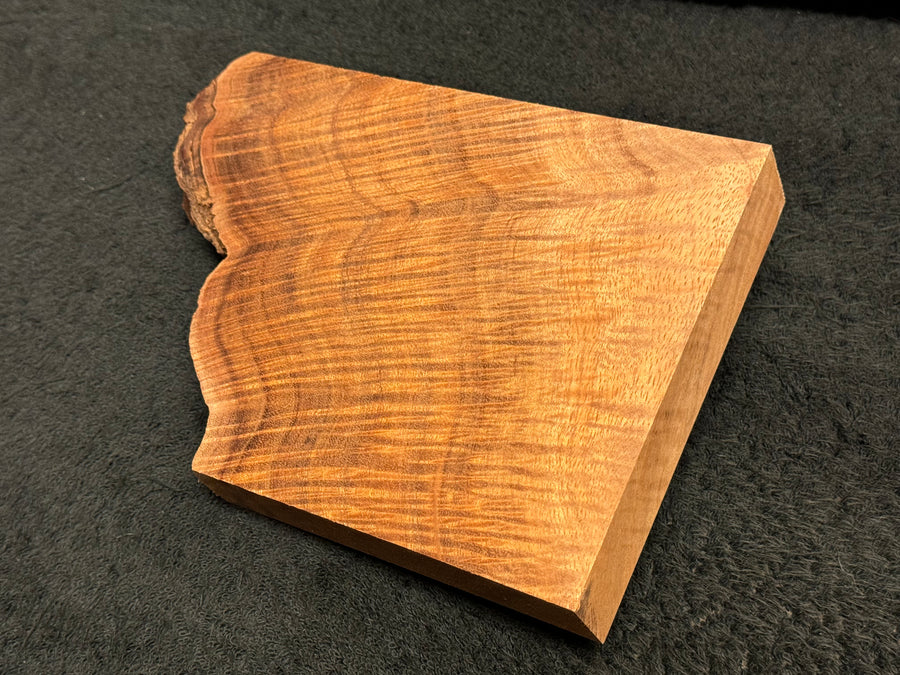 Hawaiian Curly Koa Wood Billet - 6" x 5+" x 1+"