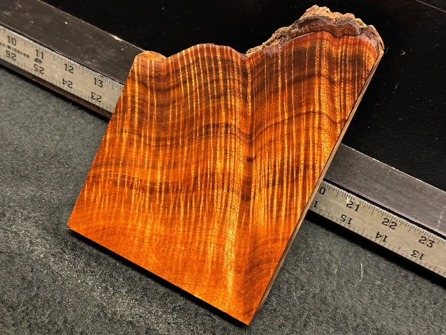 Hawaiian Curly Koa Wood Billet - 6" x 5+" x 1+"