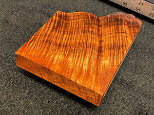 Hawaiian Curly Koa Wood Billet - 6" x 5+" x 1+"