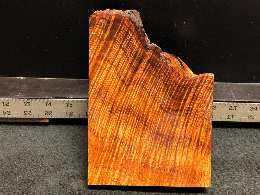 Hawaiian Curly Koa Wood Billet - 6" x 5+" x 1+"