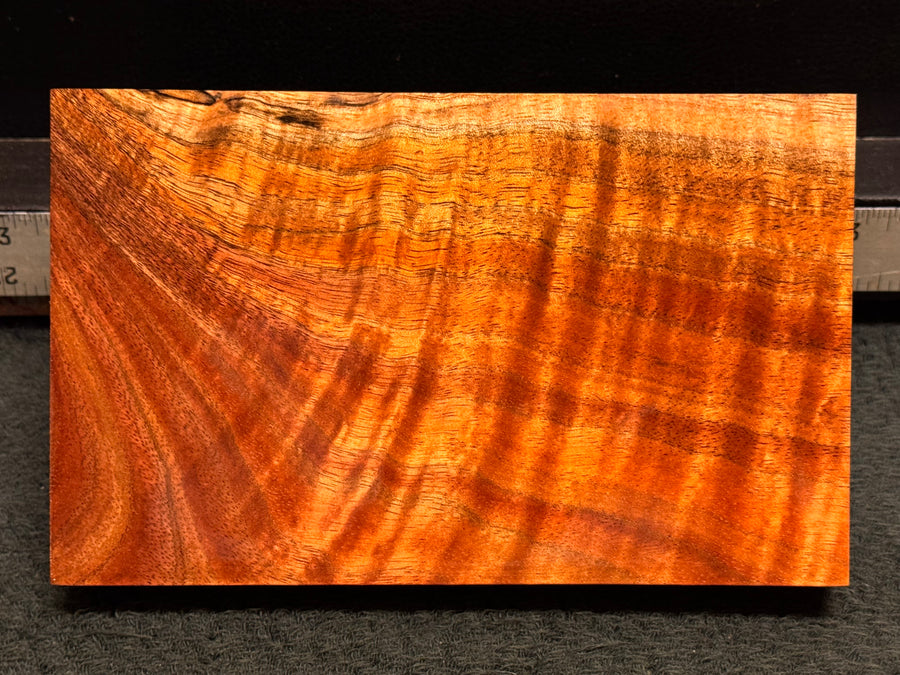 Hawaiian Curly Koa Wood Billet - 8" x 4.875+" x 1+"