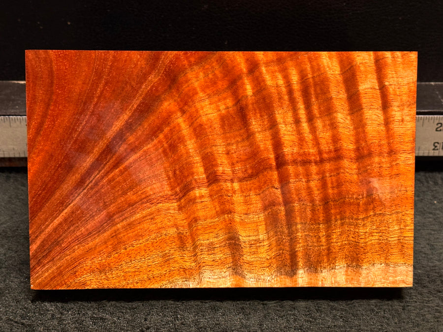 Hawaiian Curly Koa Wood Billet - 8" x 4.875+" x 1+"