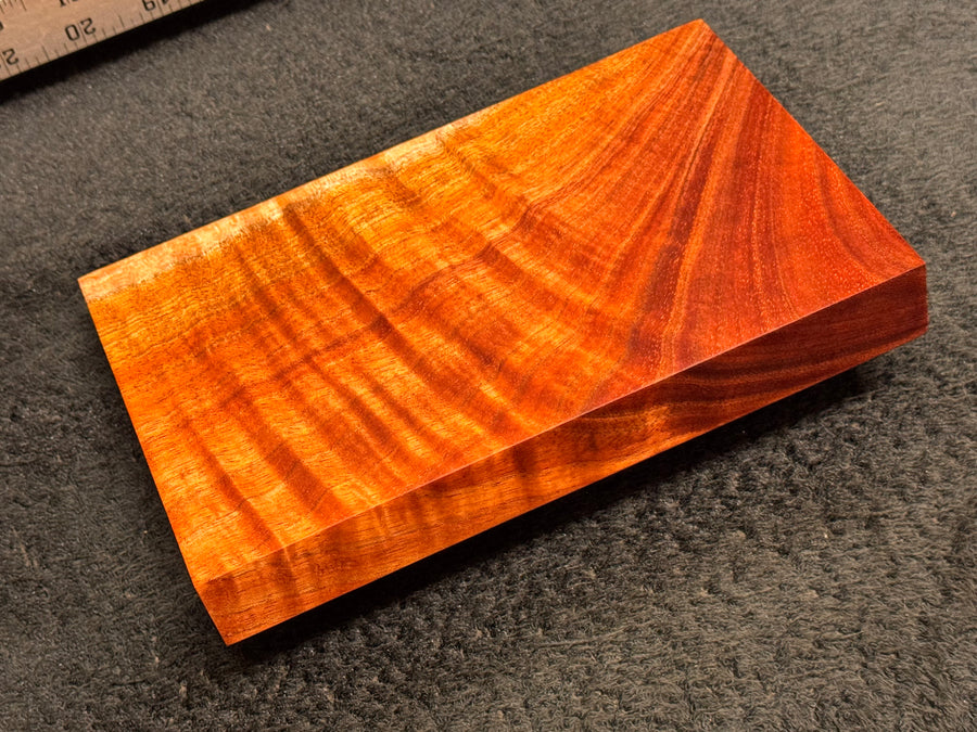 Hawaiian Curly Koa Wood Billet - 8" x 4.875+" x 1+"