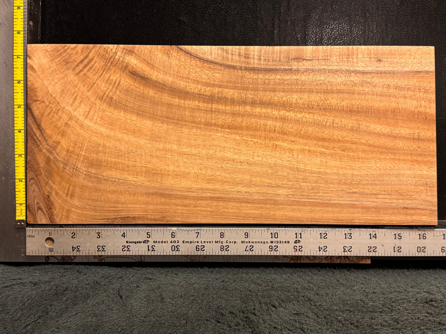 Hawaiian Curly Koa Wood Billet - 16.5" x 7.25" x 1.75+"