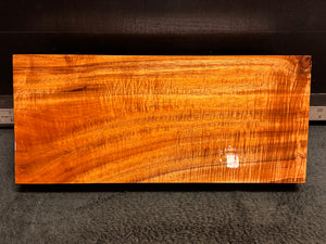 Hawaiian Curly Koa Wood Billet - 16.5" x 7.25" x 1.75+"