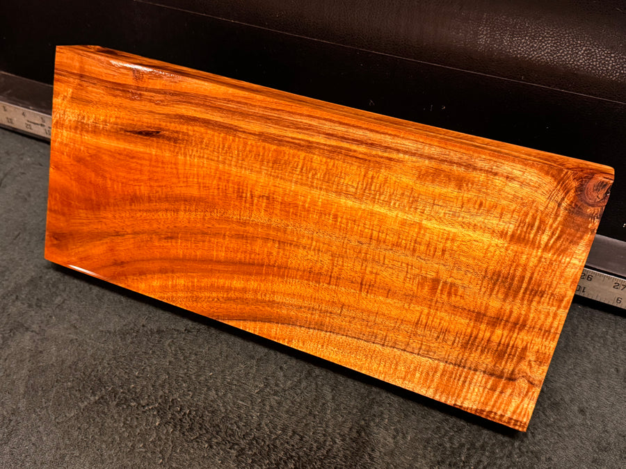 Hawaiian Curly Koa Wood Billet - 16.5" x 7.25" x 1.75+"