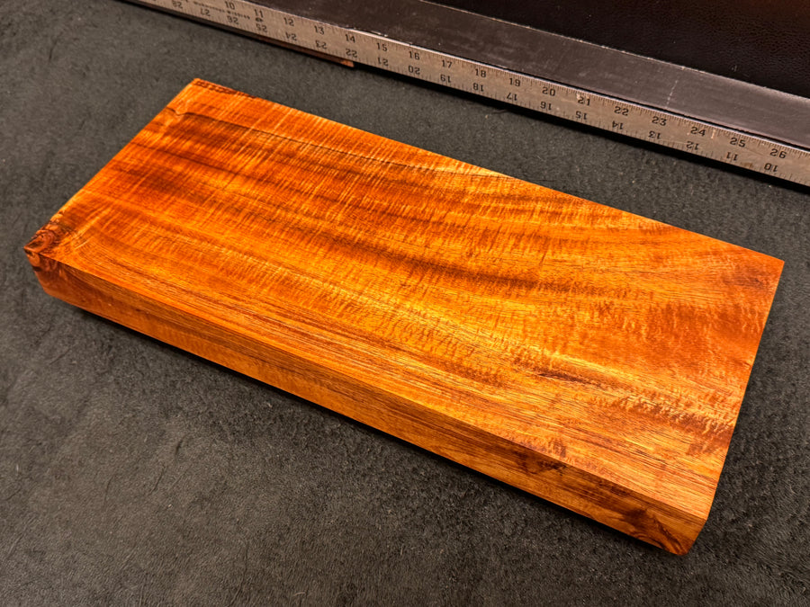 Hawaiian Curly Koa Wood Billet - 16.5" x 7.25" x 1.75+"