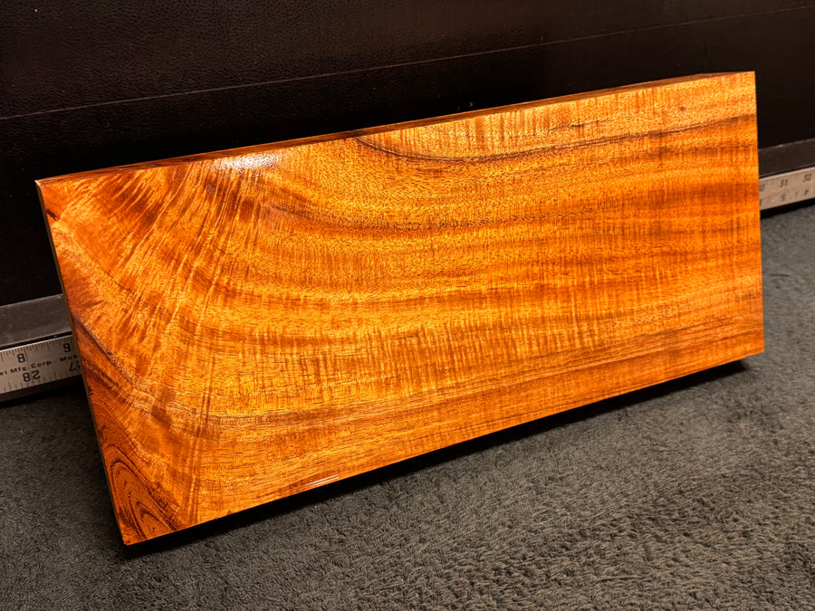 Hawaiian Curly Koa Wood Billet - 16.5" x 7.25" x 1.75+"