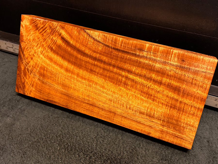Hawaiian Curly Koa Wood Billet - 16.5" x 7.25" x 1.75+"