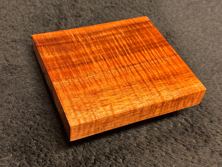 Hawaiian Curly Koa Wood Billet - 5.375" x 5" x 0.875"