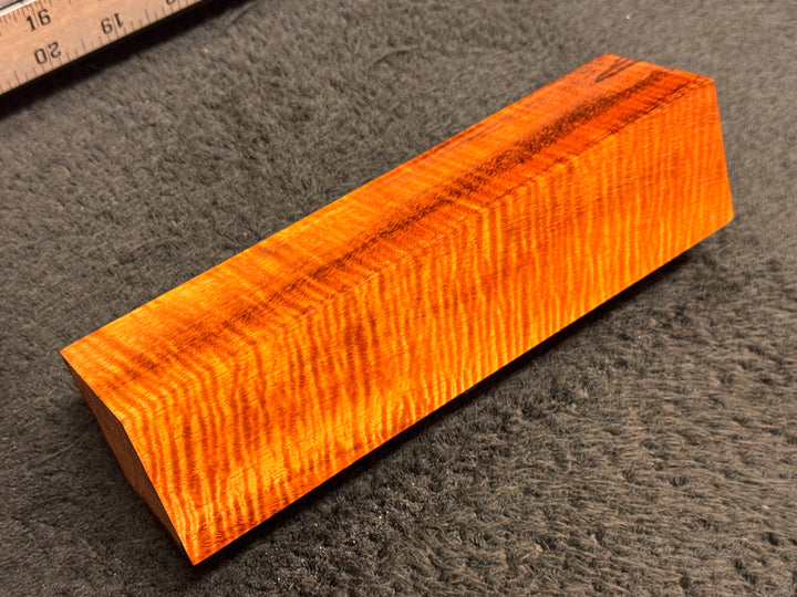 Hawaiian Curly Koa Wood Billet - 8" x 1.875" x 1.875"