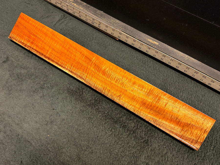 Hawaiian Curly Koa Wood Billet - 24" x 3.375" x 0.875+"