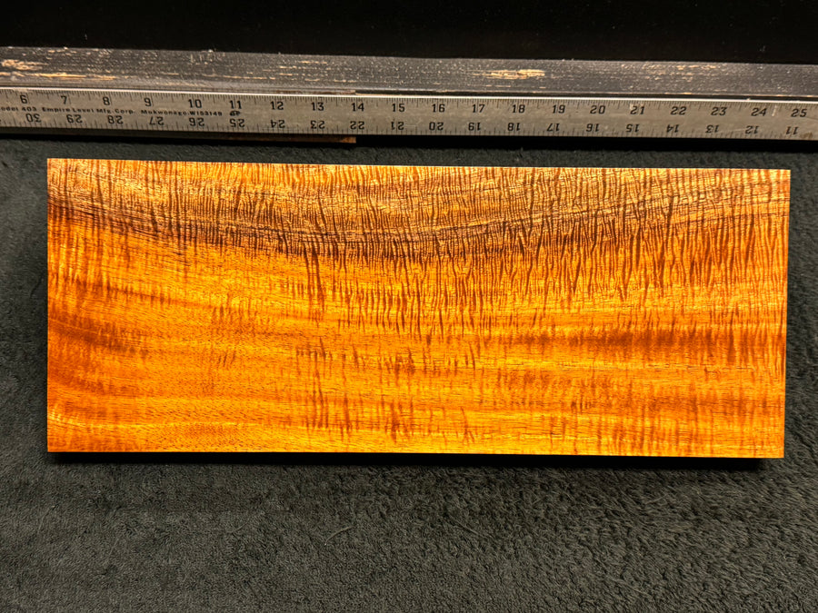 Hawaiian Curly Koa Wood Billet - 14.5" x 5.75" x 1.125"