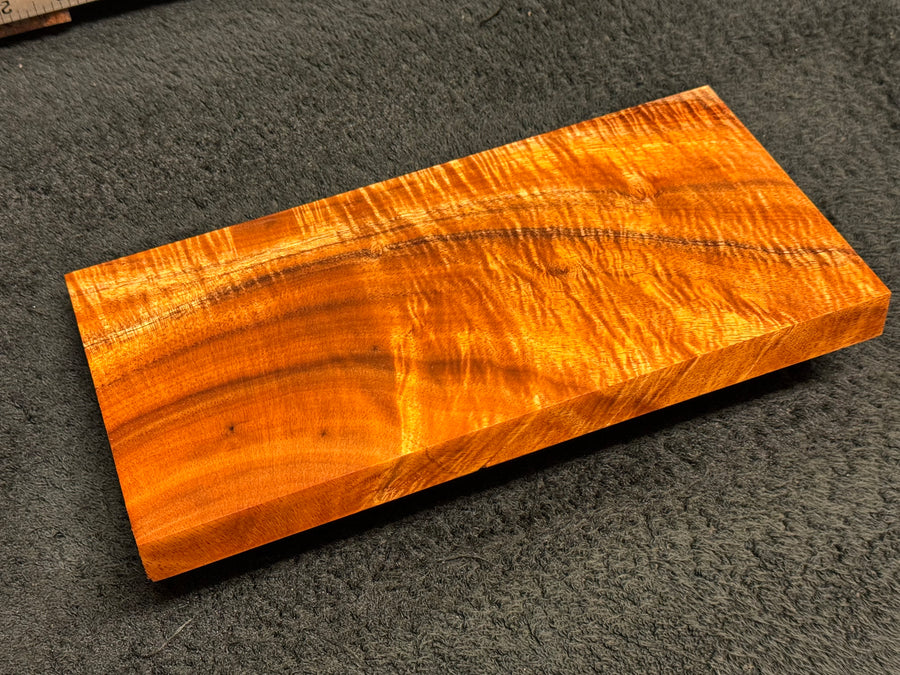 Hawaiian Curly Koa Wood Billet - 9.75" x 4.875" x 0.75"