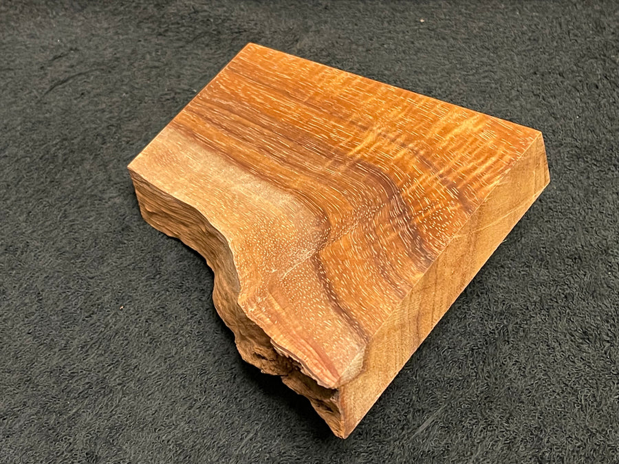 Hawaiian Curly Koa Wood Billet -  5.25" x (4.25" to 2.75") x 0.875"