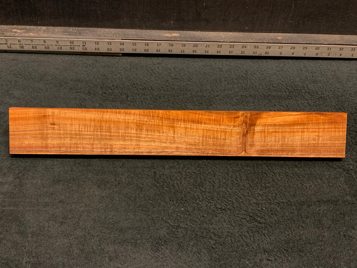 Hawaiian Curly Koa Wood Billet - 21.75" x 2.875+" x 0.875"