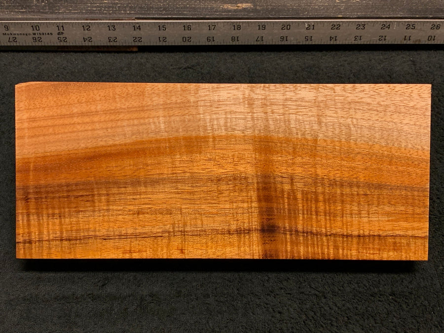 Hawaiian Curly Koa Wood Billet - 12" x 5.125+" x 1.375+"