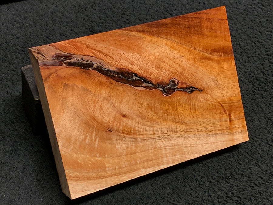 Hawaiian Curly Koa Wood Craft and Project Blank -  7.5" x 5.5" x 1.125+"